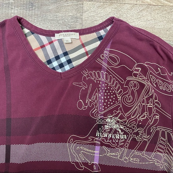 Burberry Prorsum Nova Check Plaid Logo Graphic Tee - Picture 13 of 15